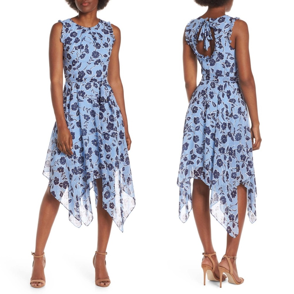 Eliza J Floral Handkerchief Hem Dress - Picture 3 of 3